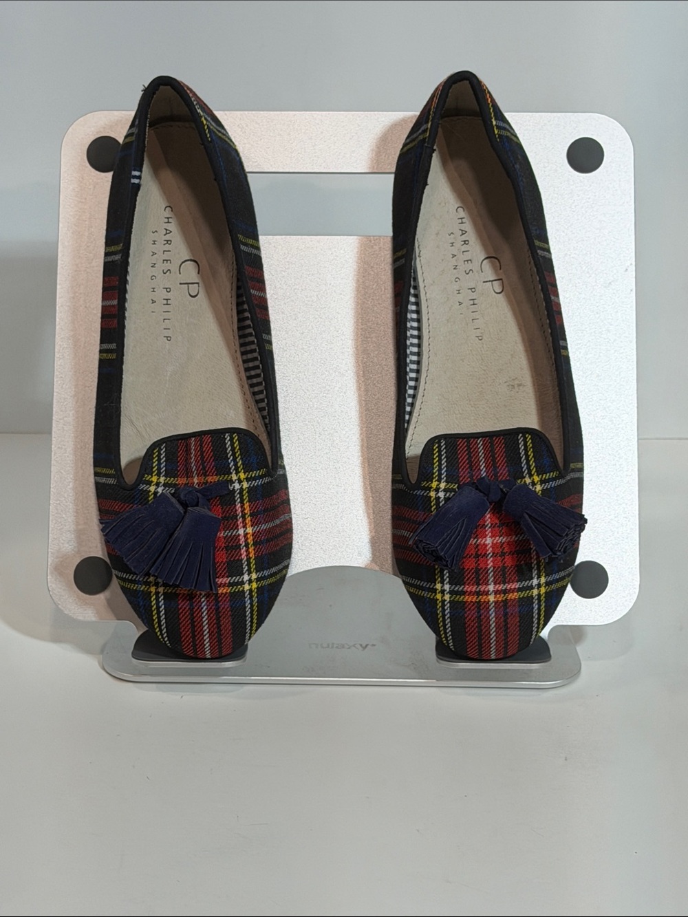 Charles Philip Tartan Plaid Lady’s Tassel Loafers